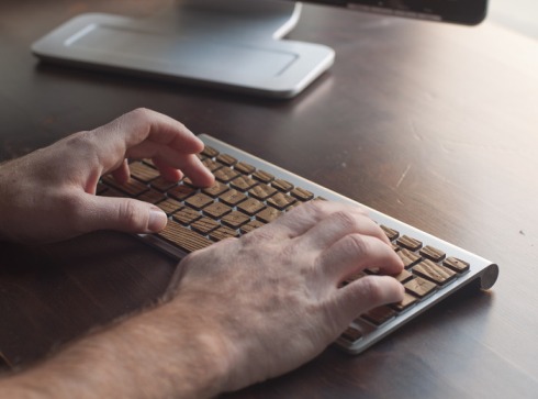 wooden keyboard